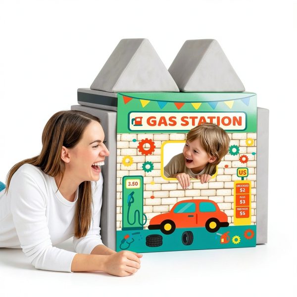 RedFortus 3-in-1 Toy Garage Foldable Kids-2