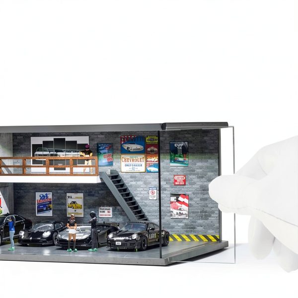 Lombibiu 1/64 Scale Garage Model Toy Car Display Case-2