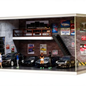 Lombibiu 1/64 Scale Garage Model Toy Car Display Case-0