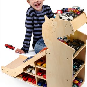 Taladad Wooden Dinosaur Ramp Toy Garage-0