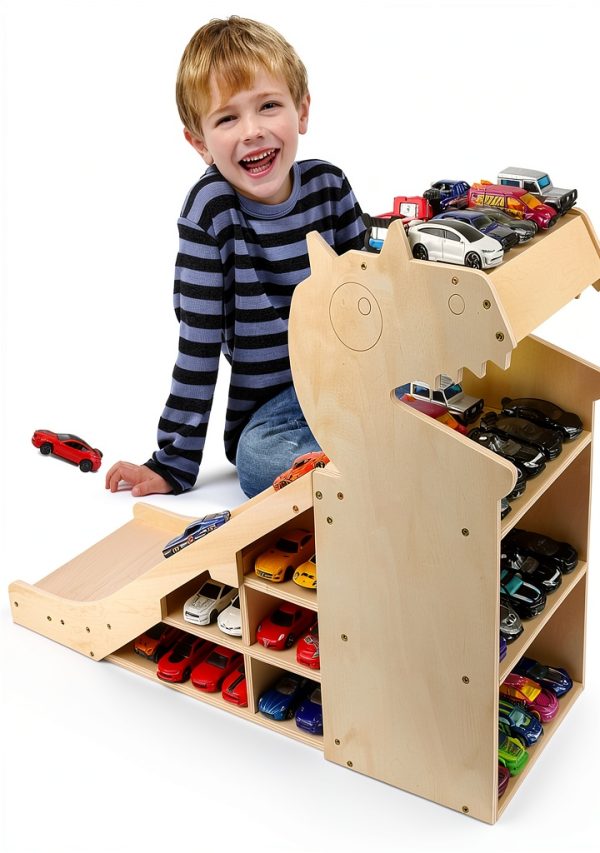 Taladad Wooden Dinosaur Ramp Toy Garage-0