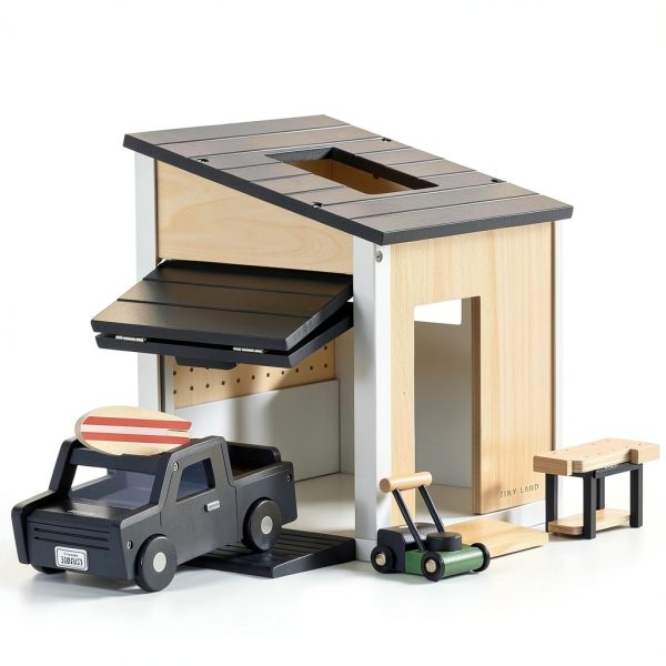 Tiny Land Wooden Dollhouse Garage Set-0