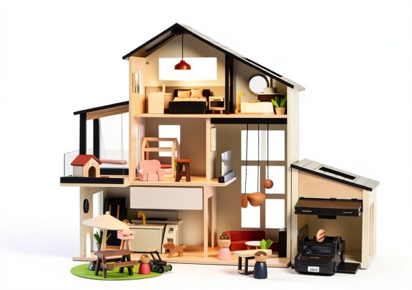Tiny Land Wooden Dollhouse Garage Set-6