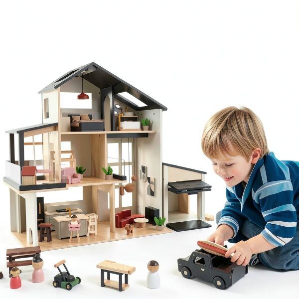 Tiny Land Wooden Dollhouse Garage Set-7