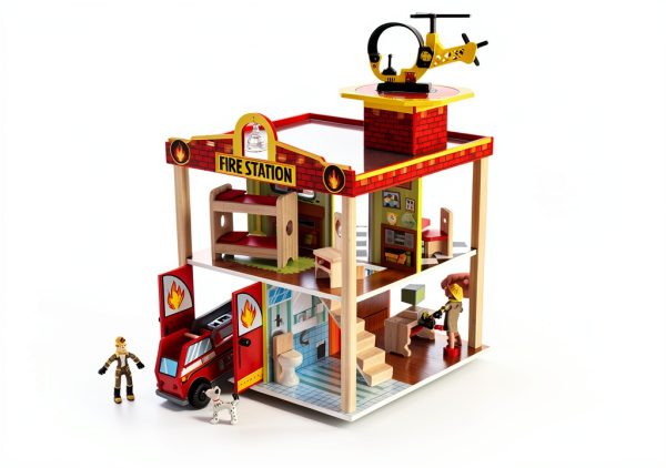 KidKraft Toy Garage Playset Wood Design 15 Pieces-1