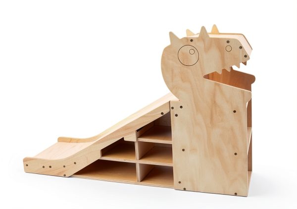 Taladad Wooden Dinosaur Ramp Toy Garage-6