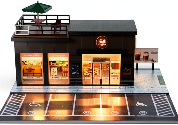 1/64 Coffee Shop Garage by ModelCo LED Display-0