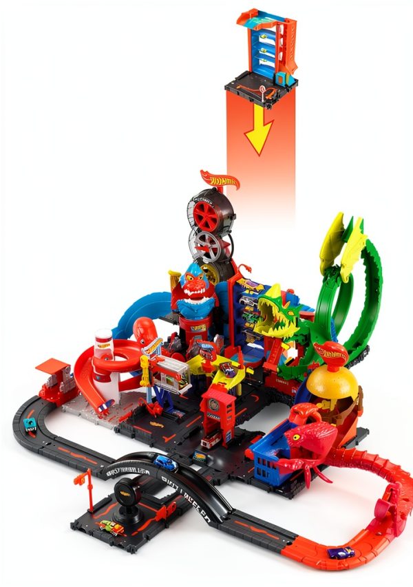 Hot Wheels City Downtown Car Park Toy Garage Mattel-4