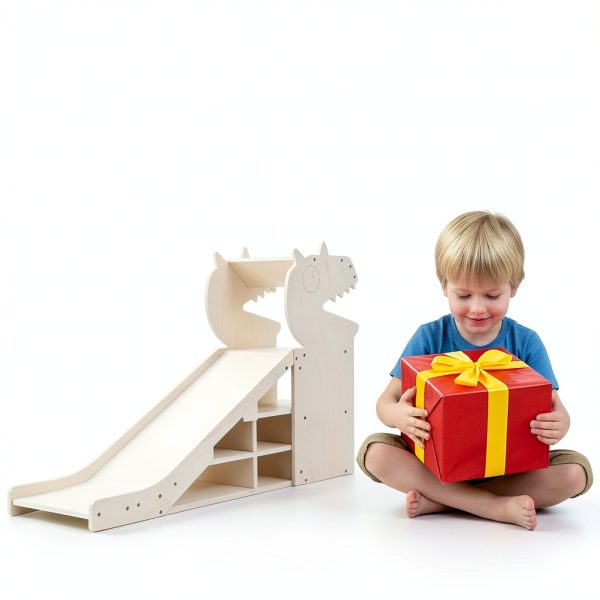 Taladad Wooden Dinosaur Ramp Toy Garage-7
