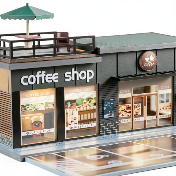 1/64 Coffee Shop Garage by ModelCo LED Display-1