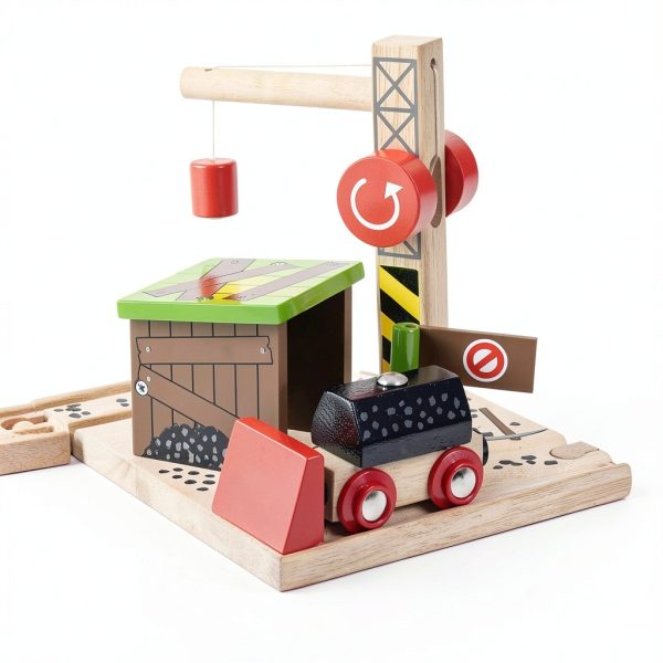 Bigjigs Toys Wooden Coal Mine Train Set for Kids 3+ Years-4