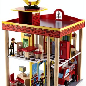KidKraft Toy Garage Playset Wood Design 15 Pieces-0