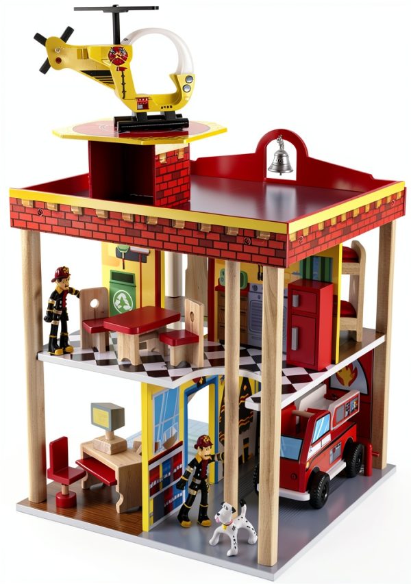 KidKraft Toy Garage Playset Wood Design 15 Pieces-0