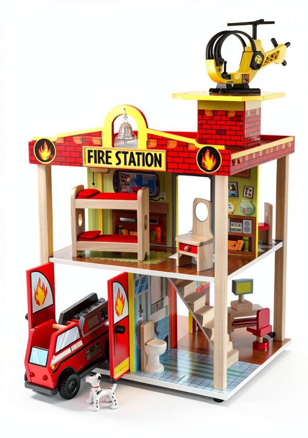 KidKraft Toy Garage Playset Wood Design 15 Pieces-2