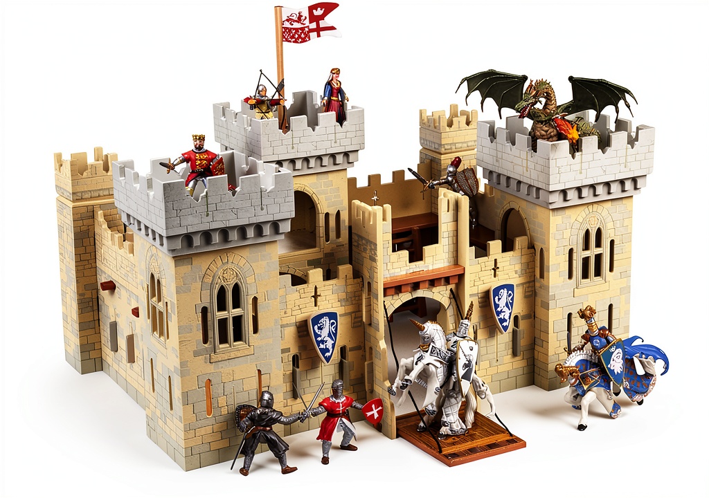 Children assembling the Papo Play Castle in a living room