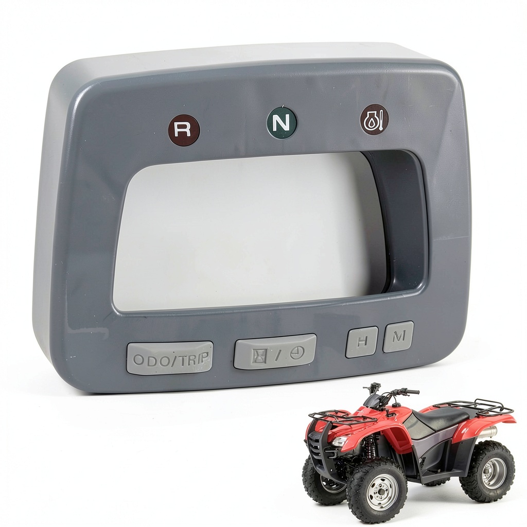MOVIRUI speedometer cover installed on a Honda Rancher 350 ATV