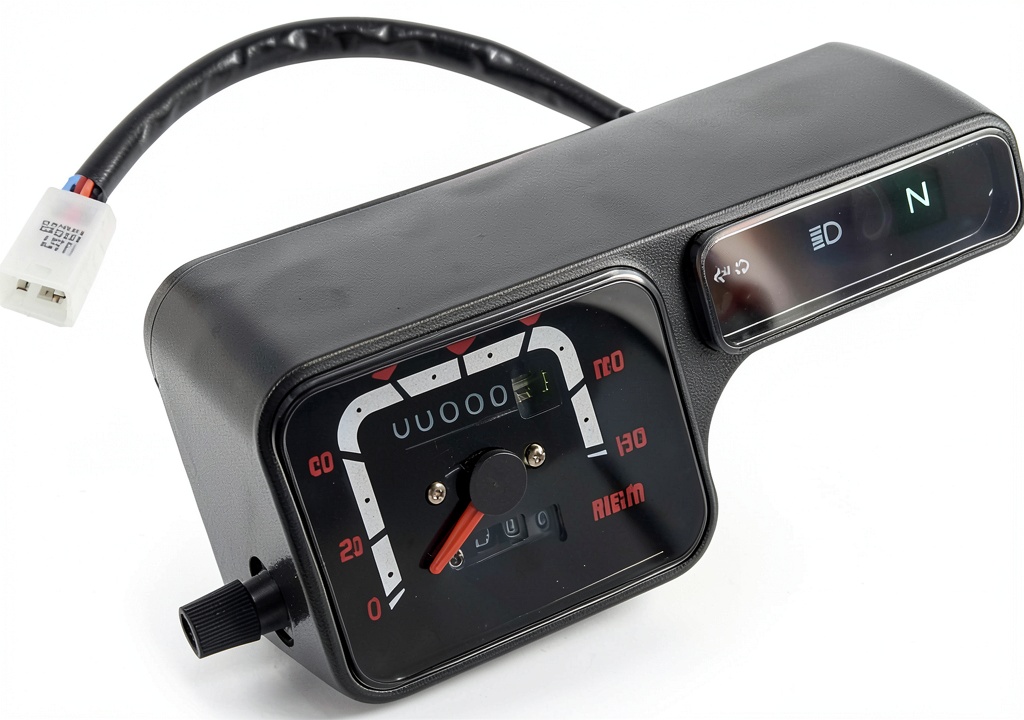 XBGTUJ motorcycle odometer on a motorcycle dashboard